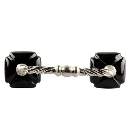 Solid Black Square Ceramic Cut Bridge Handle